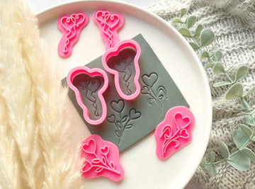 Valentines Hearts Love Clay Embossing Stamp | Fondant Stamp | Cookie Embossing Stamp | FLORAL STAMP